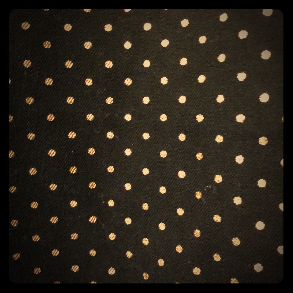 Black trousers w/ gold polka dots, size 20!